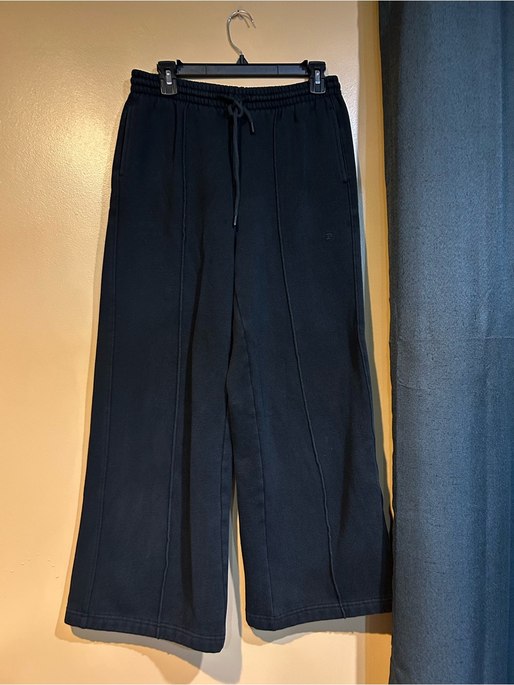 PINK Victoria's Secret Black Wide-Leg Track Pants